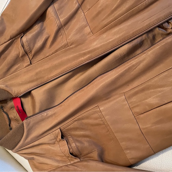 Hugo boss leather jacket light brown - Picture 8 of 11